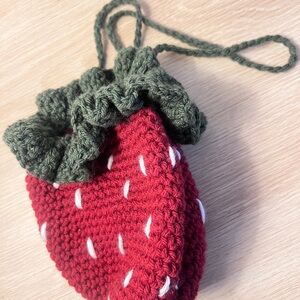 Strawberry Crochet Pouch Purse